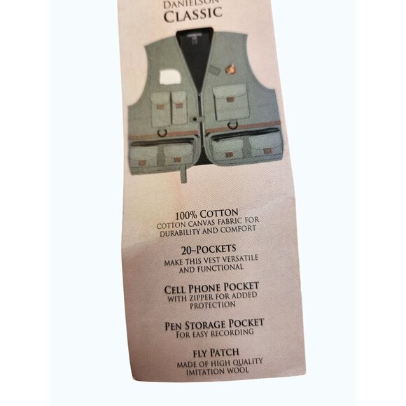 Anglers Fishing Vest With Multiple Pockets Adjustable Design Cotton Fabric Green - Picture 2 of 13